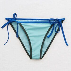 NEW NWT AERIE AMERICAN EAGLE Light Blue Cheeky Tie Side String Bikini Bottom XL